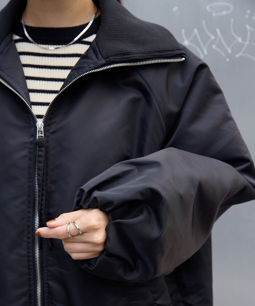 MONO-MART（モノマート） ブルゾン アウター リブタートルオーバー