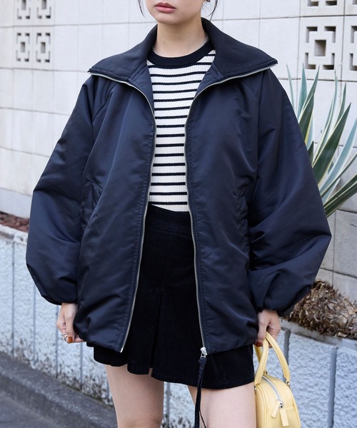 MONO-MART（モノマート） ブルゾン アウター リブタートルオーバー