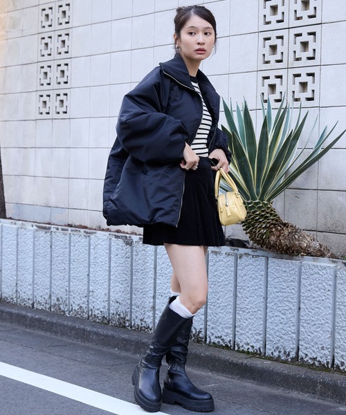 MONO-MART（モノマート） ブルゾン アウター リブタートルオーバー