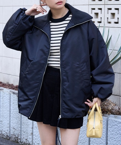 MONO-MART（モノマート） ブルゾン アウター リブタートルオーバー