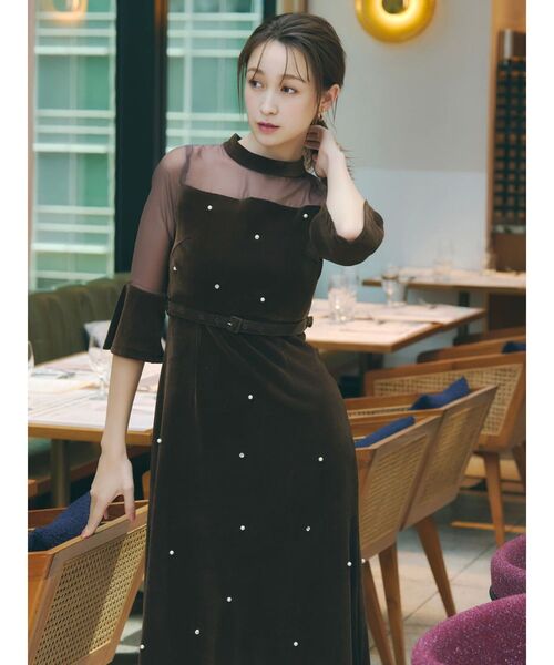 dazzlin（ダズリン） ドレス 「藤井サチコラボ」パールビジューベロア