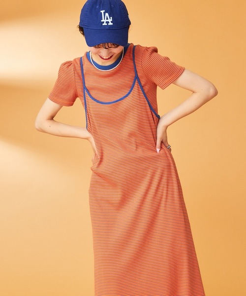 「HELLO.SANFRANCISCO」 キャミソールワンピース ONE SIZE イエロー レディース_画像6