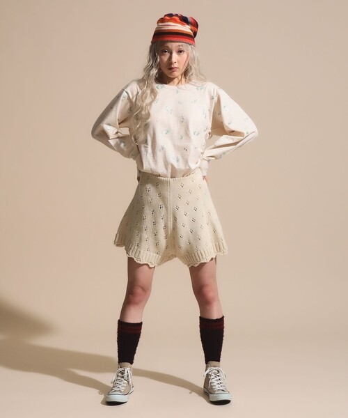 【BEAMS COUTURE】ニットショートパンツ BEAMS COUTURE（ビームスクチュール） パンツ アイレット ニット