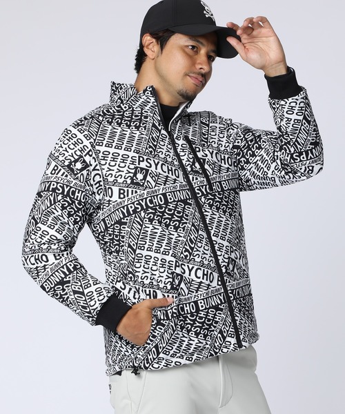 サイコバニー　総柄フォントロゴ リバーシブルブルゾン　XXL Psycho Bunny（サイコバニー） ブルゾン アウター 「GOLF」総柄