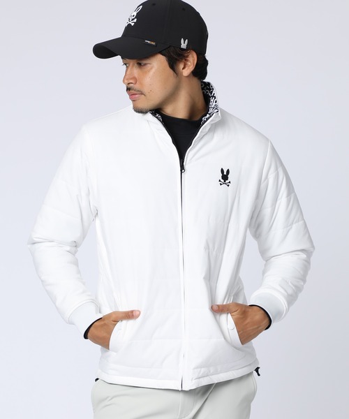 サイコバニー　総柄フォントロゴ リバーシブルブルゾン　XL Psycho Bunny（サイコバニー） ブルゾン アウター 「GOLF」総柄