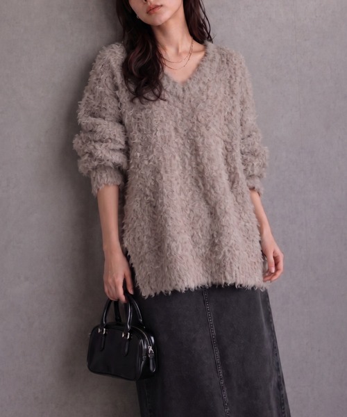 sakishimatokyo ニット セーター 「ふわふわ」ミックスシャギー V