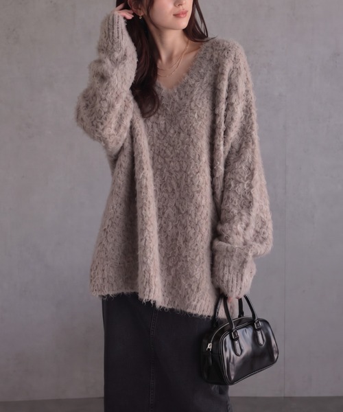 sakishimatokyo ニット セーター 「ふわふわ」ミックスシャギー V