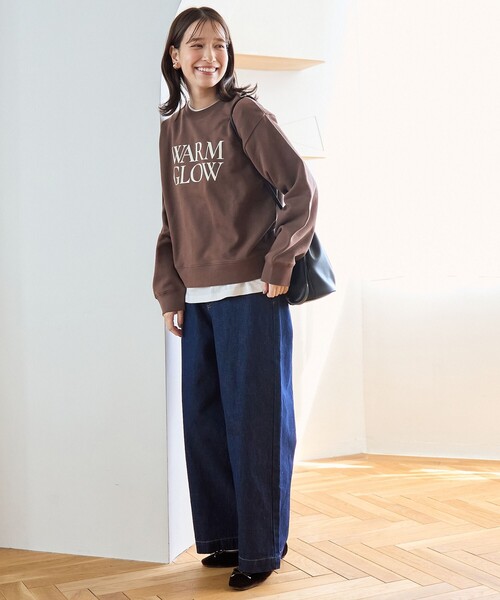 coen（コーエン） トレーナー スウェット フロッキーロゴプリント裏毛