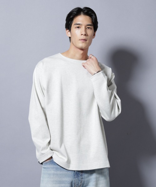 Theory ボートネック長袖Tシャツ ホワイト 桑和 [BEAMS DESIGN] B3905-52 ボートネック長袖Tシャツ
