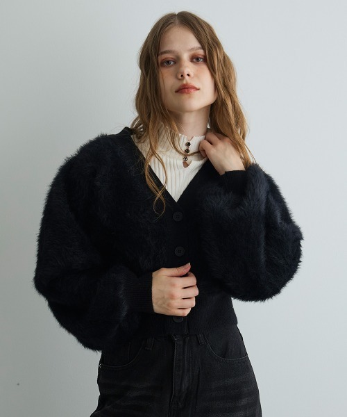 fake fur ジャケット カーディガン Mirette カーディガン フェイクファーカーディガンジャケット / Faux