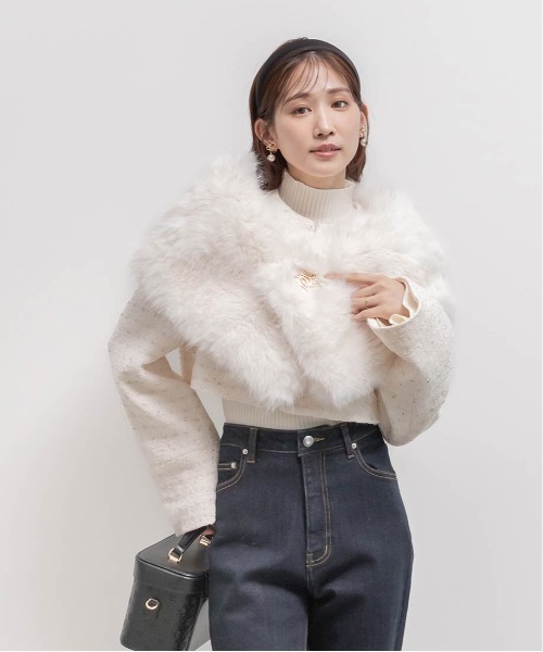 RANDA（ランダ） ブルゾン アウター 2WAY フェイクファーショート