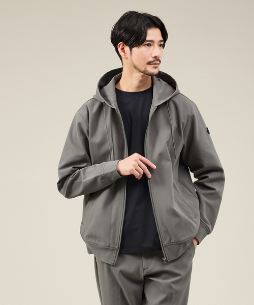 ABAHOUSE GRAY パーカー 「SMART CLOSET」ハイゲージ ポンチ ジップ