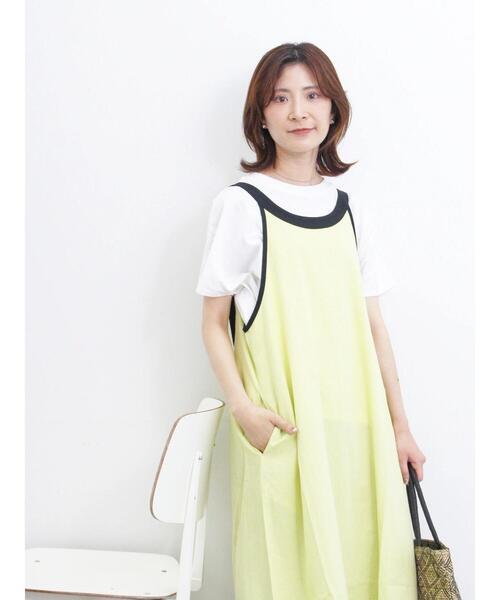 「Samansa Mos2 blue」 ノースリーブワンピース F ブラック レディース_画像8