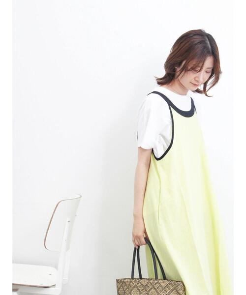 「Samansa Mos2 blue」 ノースリーブワンピース F ブラック レディース_画像9