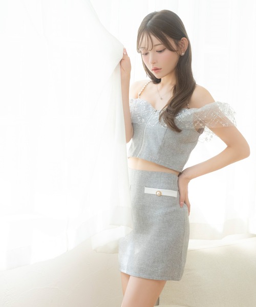 Tika（ティカ） ドレス キャバドレス セットアップ ミニ タイト 谷間