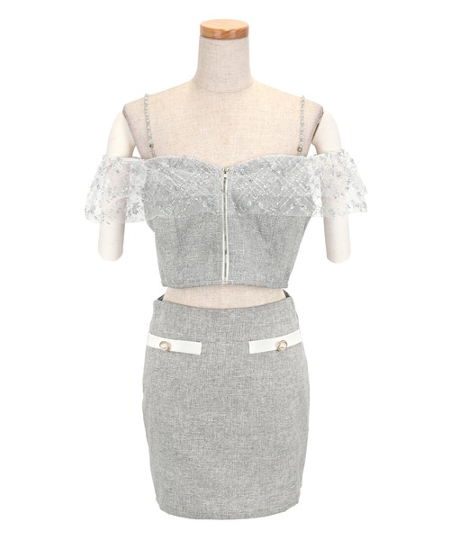 Tika（ティカ） ドレス キャバドレス セットアップ ミニ タイト 谷間