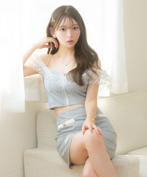 Tika（ティカ） ドレス キャバドレス セットアップ ミニ タイト 谷間