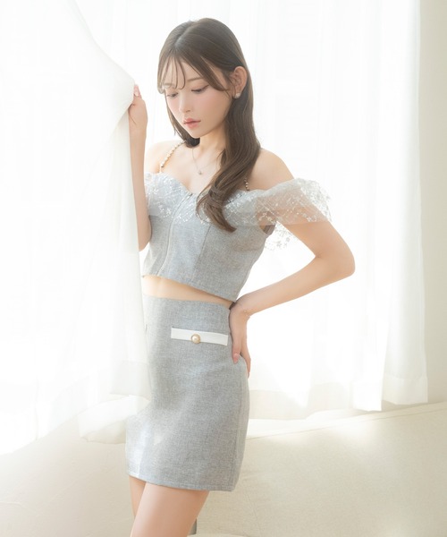 Tika（ティカ） ドレス キャバドレス セットアップ ミニ タイト 谷間