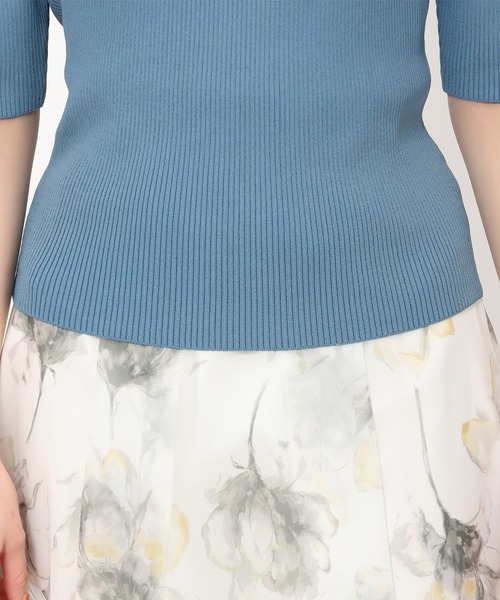 「MISCH MASCH」 半袖ニット フリ- レッド レディース_画像8