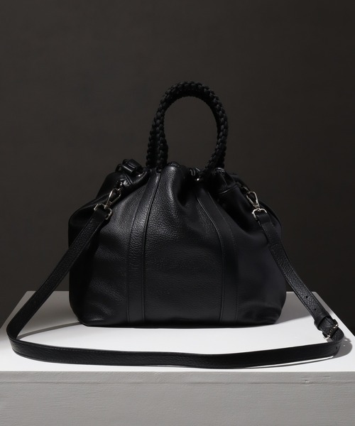 【welise×ADAMPATEK】レザー 2wayショルダー巾着バッグ welise（ウェライズ） ショルダーバッグ 「welise×ADAMPATEK
