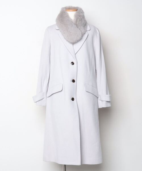 レッセパッセ ホワイト ロングコート ウエストベルト付き レッセパッセ ホワイト ロングコート ウエストベルト付き