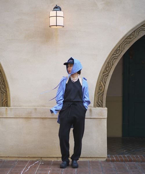 サロペット・オーバーオール・オールインワン KNIT DOCKING LOOSE ROMPERS oll サロペット オーバーオール IL knit jumpsuit レディース メンズ