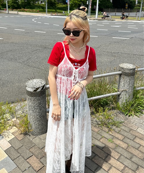 「sedacle girl」 キャミソールワンピース FREE オフホワイト レディース_画像2