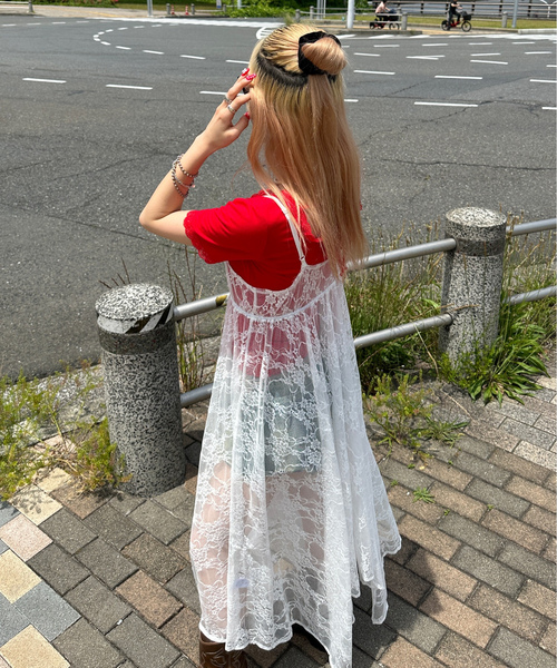 「sedacle girl」 キャミソールワンピース FREE オフホワイト レディース_画像3