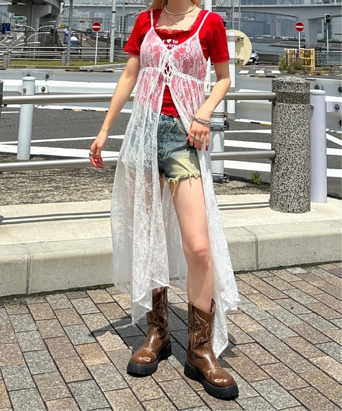 「sedacle girl」 キャミソールワンピース FREE オフホワイト レディース_画像5