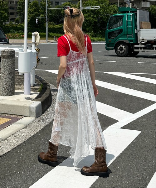 「sedacle girl」 キャミソールワンピース FREE オフホワイト レディース_画像7