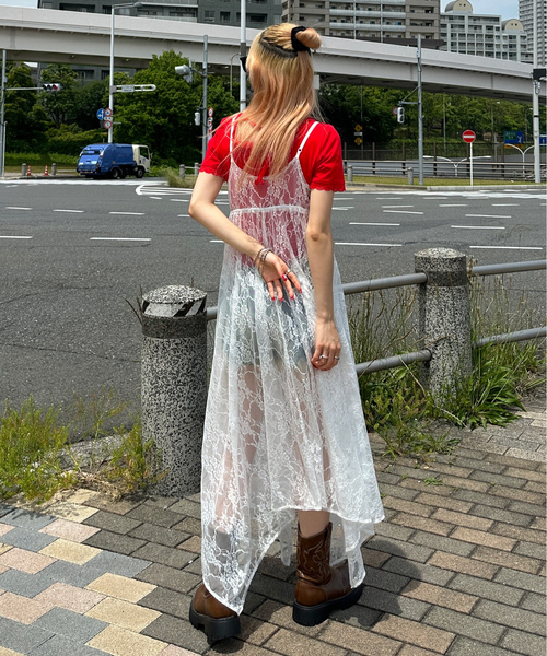 「sedacle girl」 キャミソールワンピース FREE オフホワイト レディース_画像8