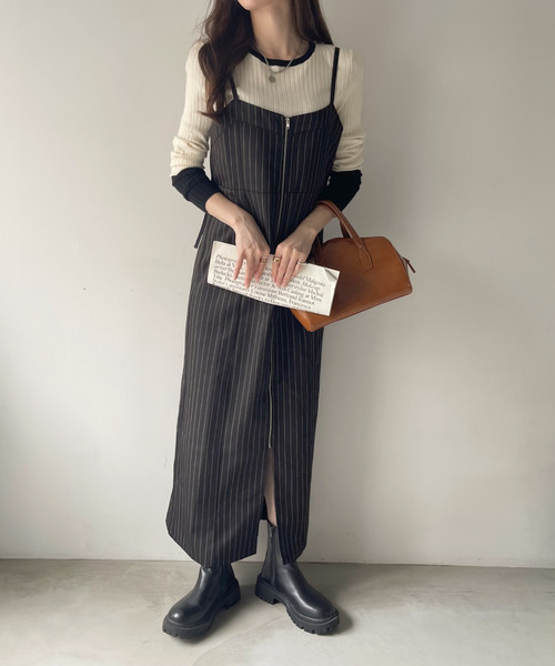 「Eclat one」 キャミソールワンピース FREE ブラック レディース_画像7