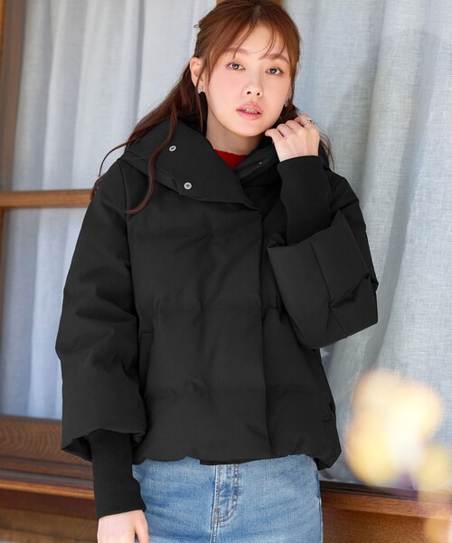 ティアクラッセ　ダウンジャケット Tiaclasse ダウンコート ダウンジャケット 袖口リブデザインシームレス