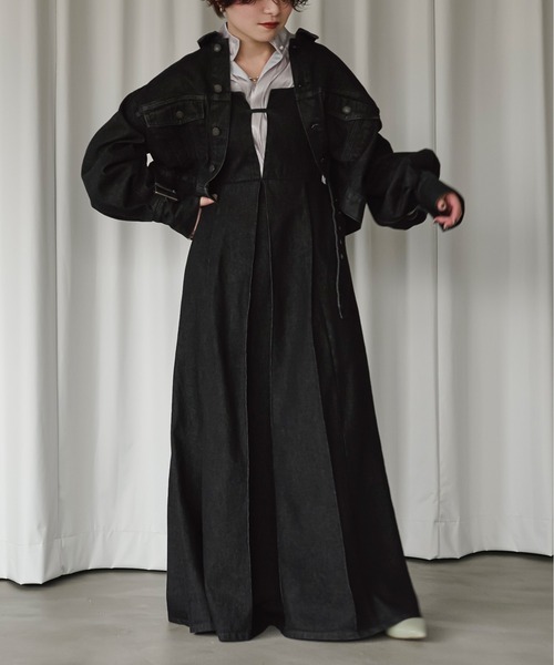 「Ezick」 キャミソールワンピース FREE ブラック レディース_画像8