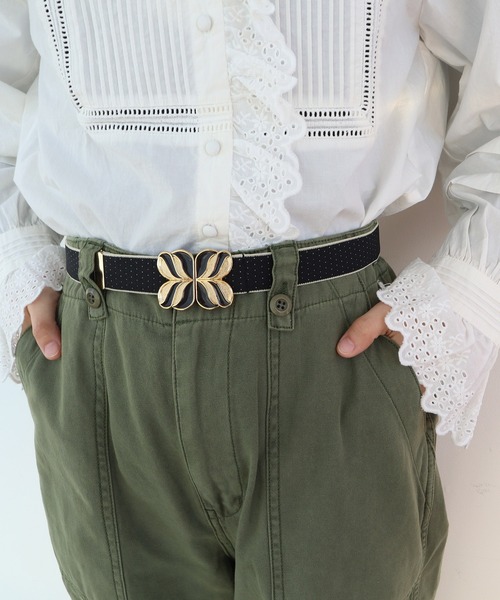 moi様　CHILD　WOMAN　レトロモチーフ　バックル　ゴムベルト Dot＆Stripes CHILD WOMAN（ドット＆ストライプス チャイルドウーマン