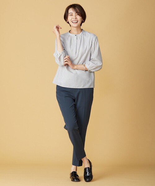 「J.PRESS」 7分袖ブラウス LARGE ベージュ レディース_画像3