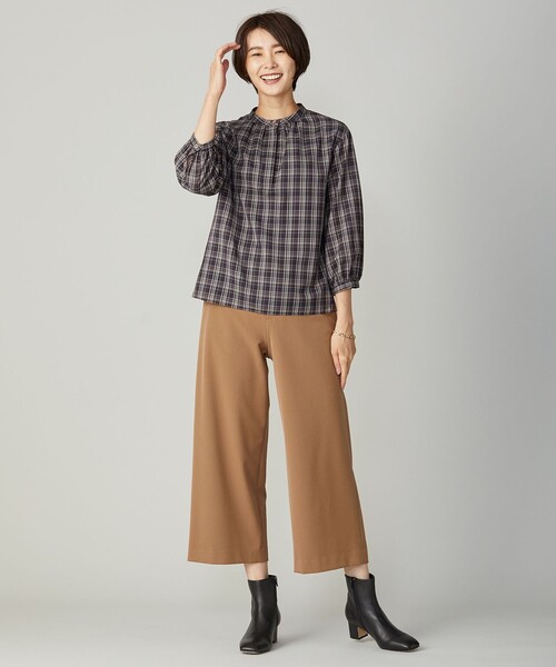 「J.PRESS」 7分袖ブラウス LARGE ベージュ レディース_画像5