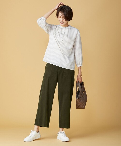 「J.PRESS」 7分袖ブラウス LARGE ベージュ レディース_画像9