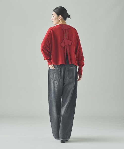 「Curensology」 長袖ニット FREE ネイビー レディース_画像3