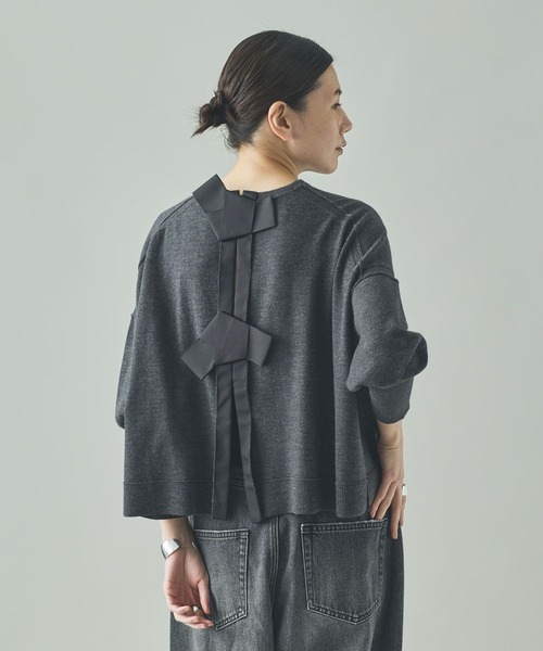 「Curensology」 長袖ニット FREE ネイビー レディース_画像7