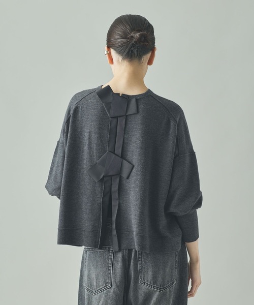 「Curensology」 長袖ニット FREE ネイビー レディース_画像8