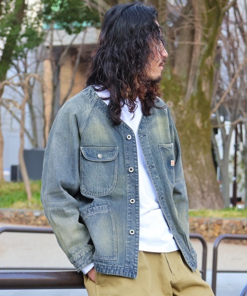 KRIFF MAYER（クリフメイヤー） カバーオール ノーカラーデニム