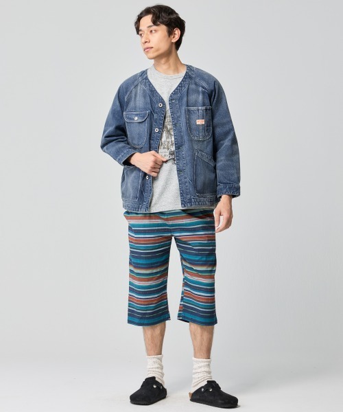 【極美品】カフネ　デニム　カバーオール　ノーカラー　ジャケット　洗える　ブルー KRIFF MAYER（クリフメイヤー） カバーオール ノーカラーデニム
