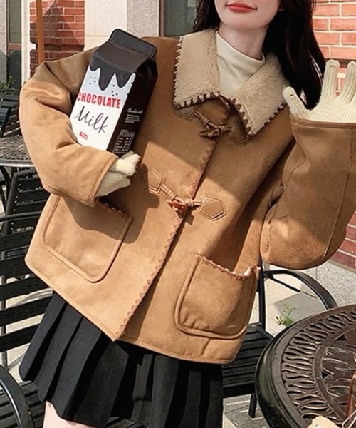 SHOUYO コート アウター ボア襟フェイクムートンショートコート