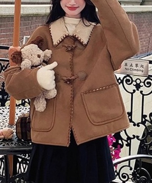 SHOUYO コート アウター ボア襟フェイクムートンショートコート