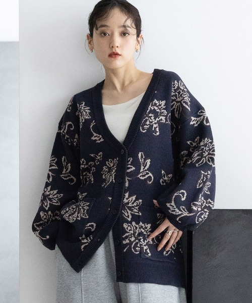 RAGEBLUE（レイジブルー） ニット セーター ボタニカルジャガード