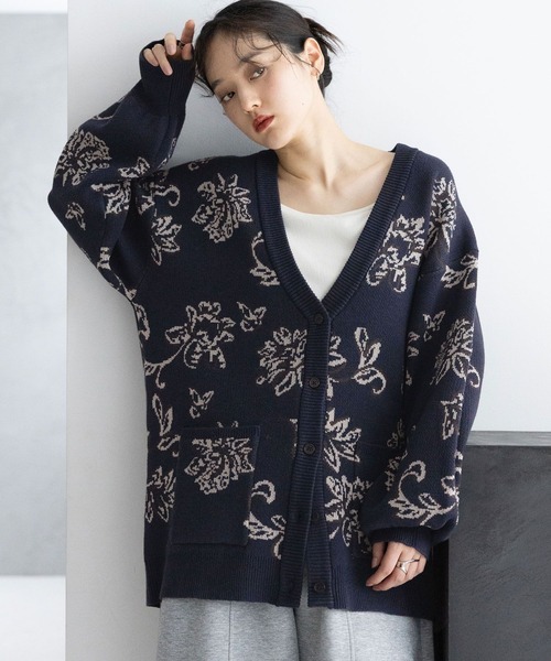RAGEBLUE（レイジブルー） ニット セーター ボタニカルジャガード