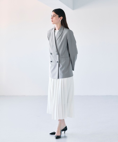 【週末値下げ】HERMES SPORT ホワイト プリーツスカート 42 ロングプリーツスカート レディース ボトムス スカート ロング丈