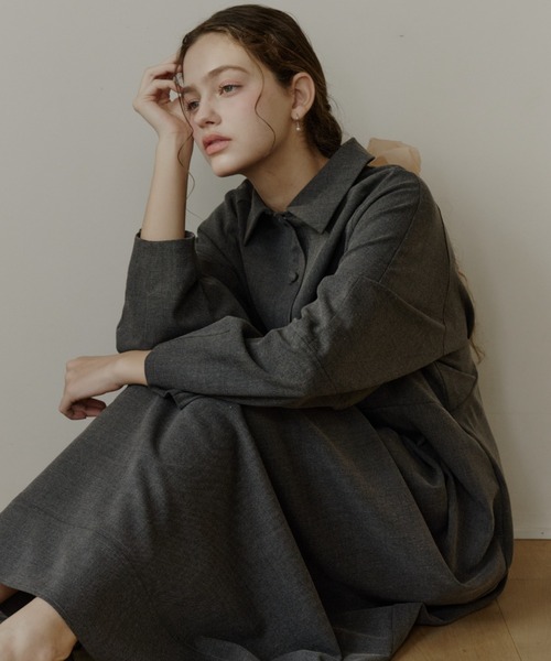 OLUN ワンピース waist tack cocoon onepiece/ウエストタックコクーン 