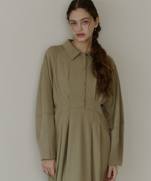 わ*か様 OLUN ウエストタックコクーンワンピース きりまる OLUN ワンピース waist tack cocoon onepiece/ウエストタックコクーン